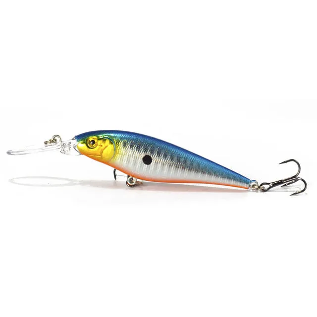 1PCS Colorful Stripe Pattern 11cm 10.5g Hard Bait Minnow Streak Fishing Lures Bass Fresh Water Hook Diving Perch Wobbler Fish