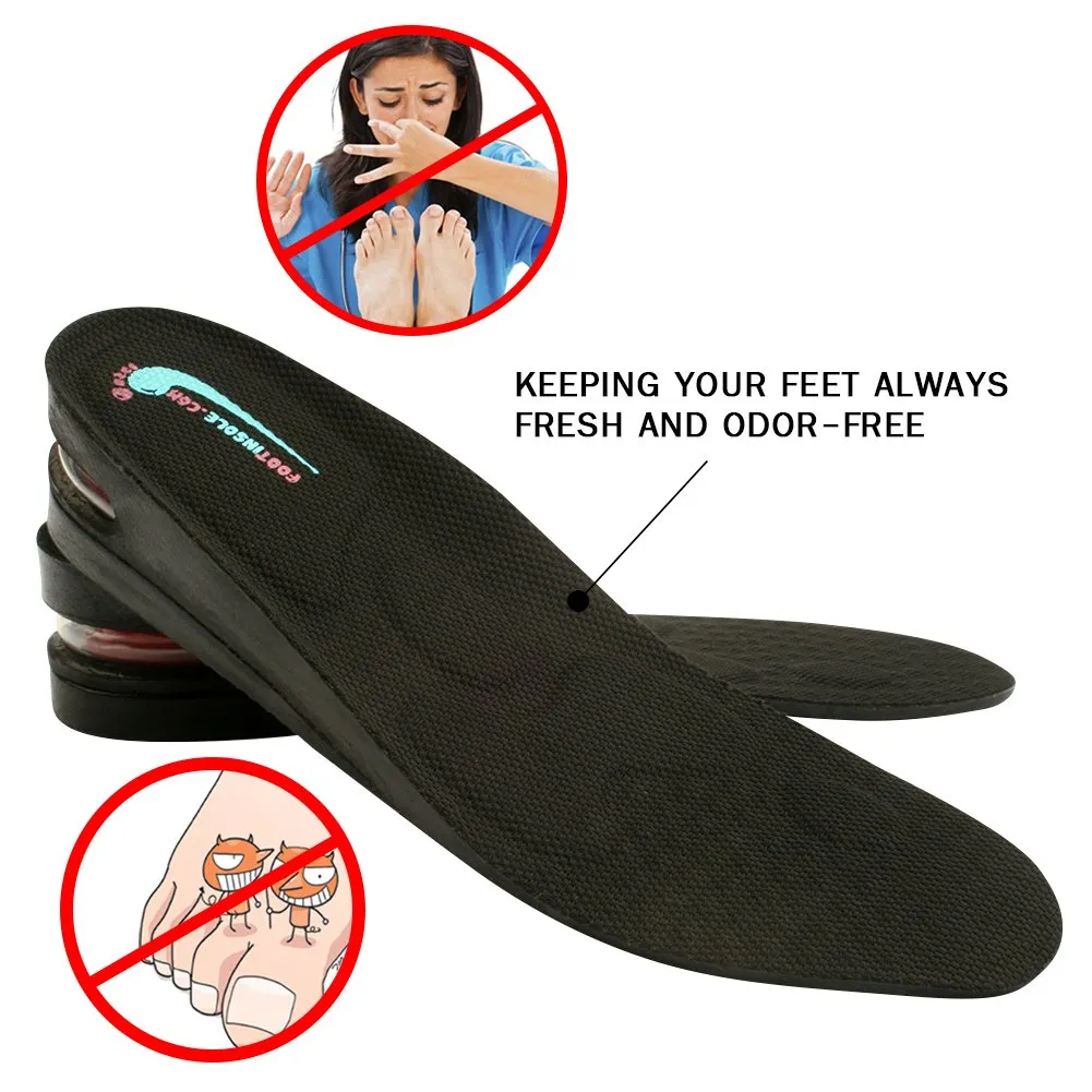 2 Inches Height Increase Shoe Insoles with Air Cushion - 2 Layers (2" UP), (Men's 7-11) 2 Layers (2" UP), Men's 7-11