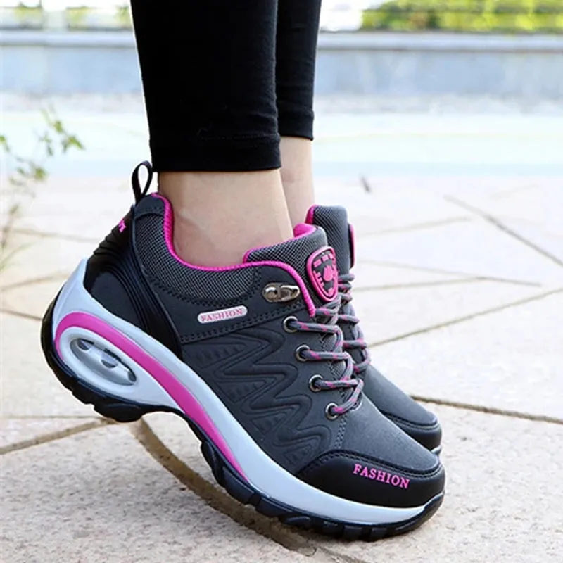 2024 Women's Lace-Up Platform Sneakers – Comfortable Casual Walking Shoes, Fashionable Footwear for Women