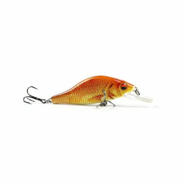 5 Color 3.5"/10.7g Bionic Crankbait 3D Eyes Fishing Lure Unique Body textures Fish Bait 6# Strong Treble Hooks pesca HML11B