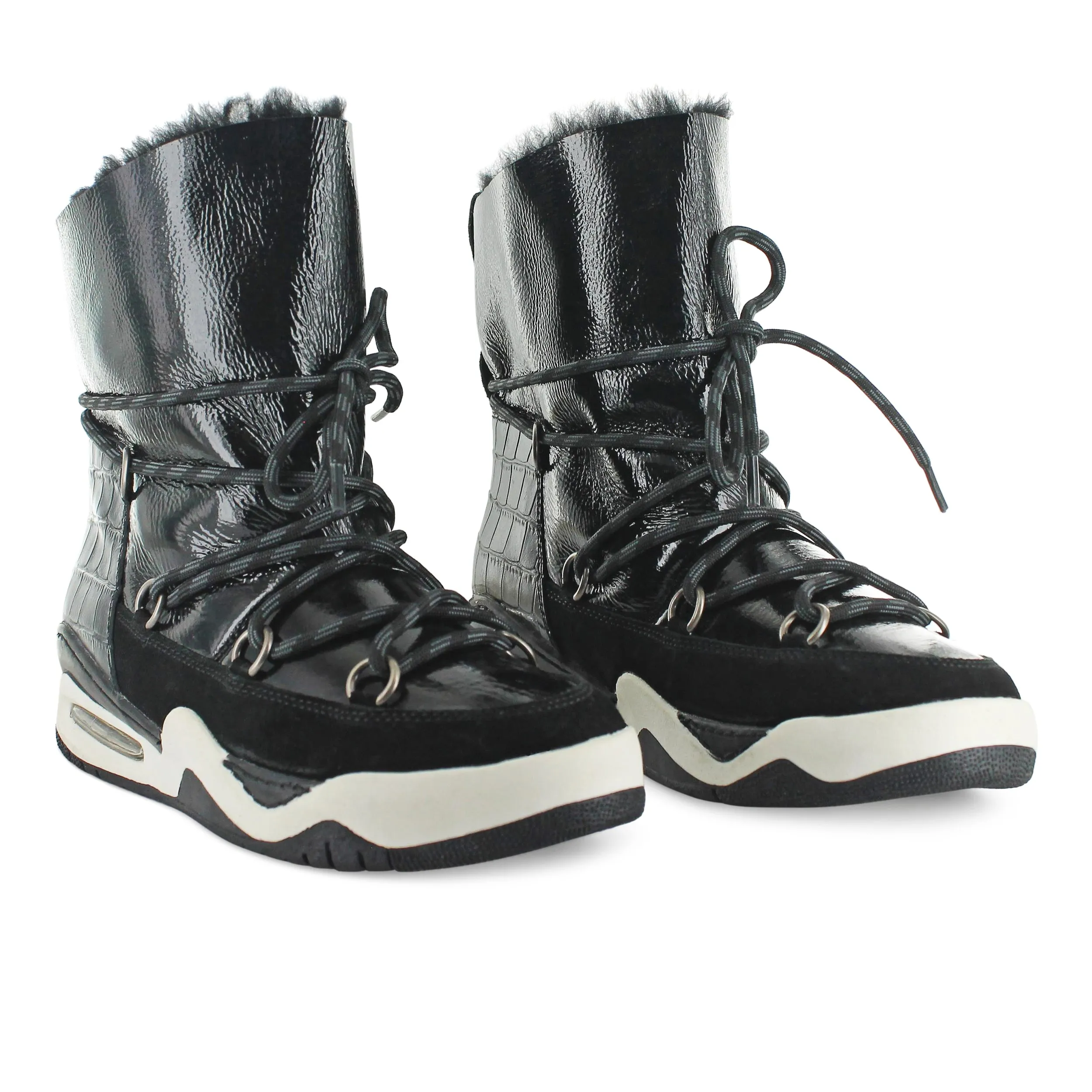 A903AA - Black Patent Coco Sneaker Boot