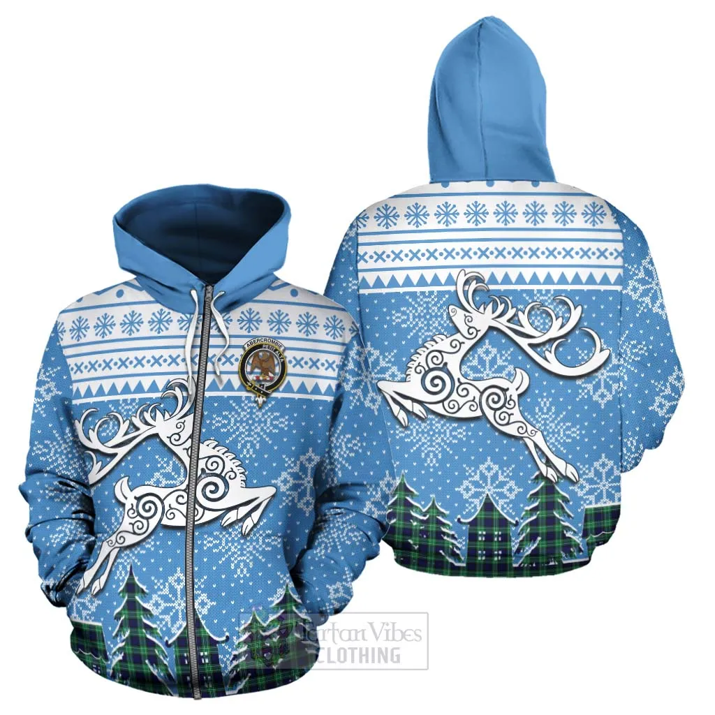 Abercrombie Clan Christmas Hoodie Celtic Reindeer Style