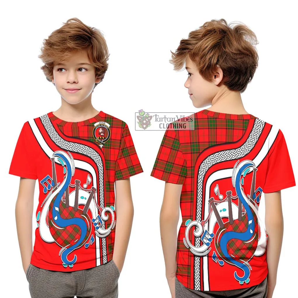 Adair Tartan Kid T-Shirt with Epic Bagpipe Style