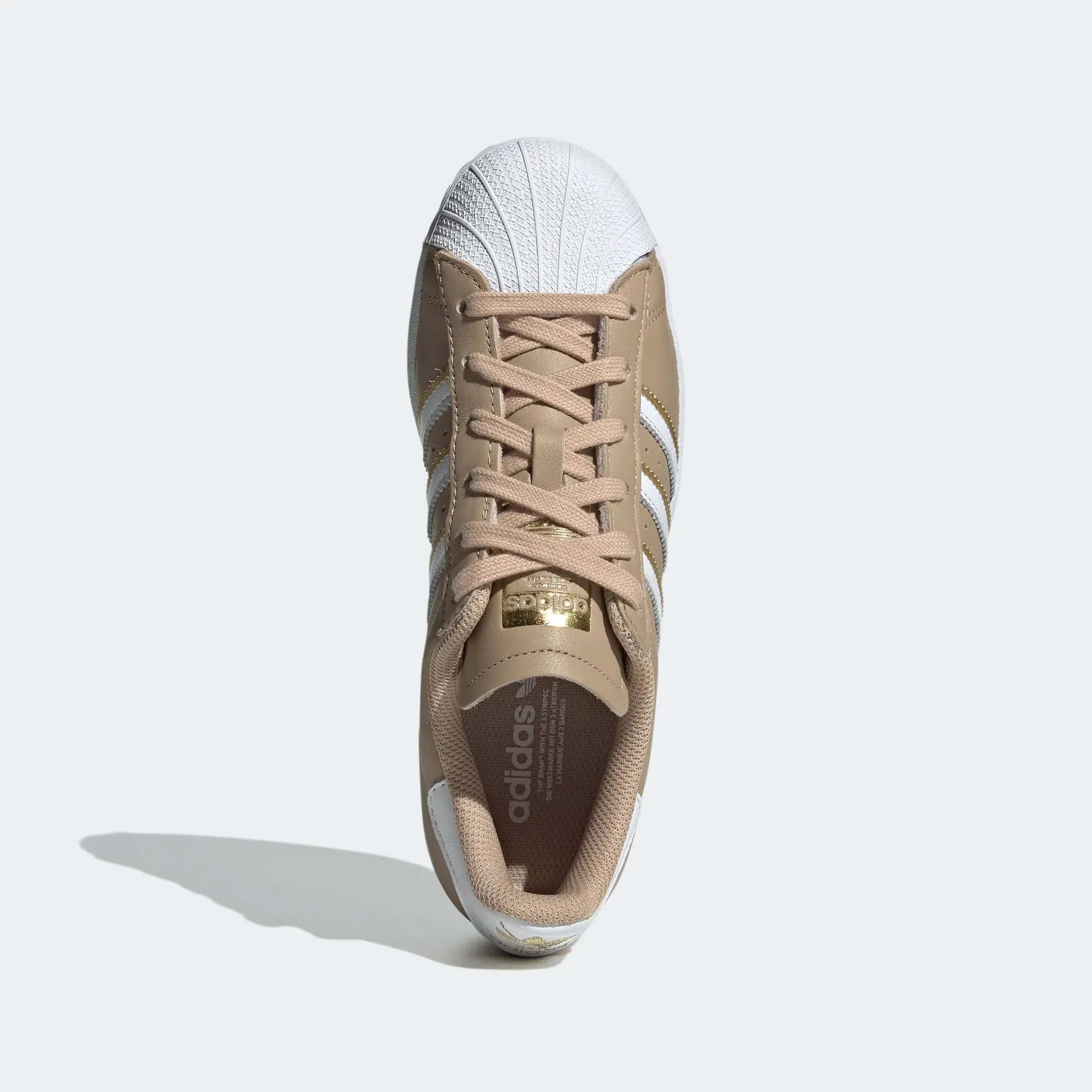 Adidas Women's Superstar Shoes - Cloud White / Pale Nude / Gold Metallic