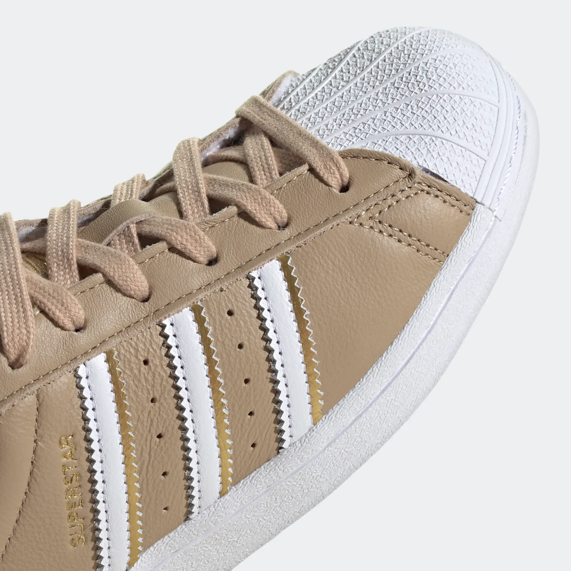 Adidas Women's Superstar Shoes - Cloud White / Pale Nude / Gold Metallic