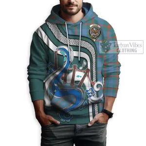 Agnew Ancient Tartan Hoodie with Epic Bagpipe Style