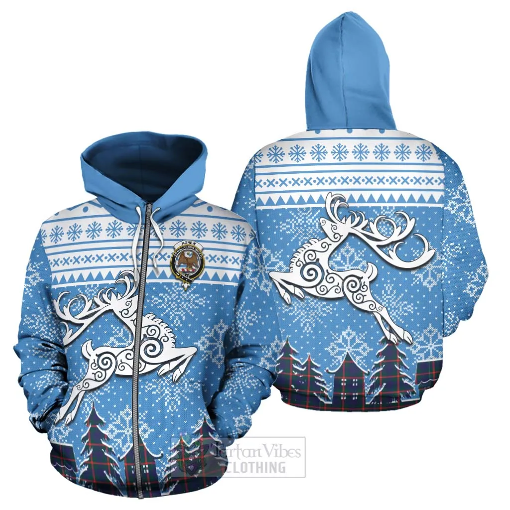 Agnew Clan Christmas Hoodie Celtic Reindeer Style