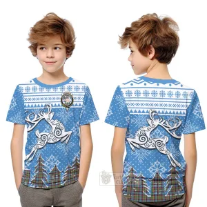 Aikenhead Clan Christmas Kid T-Shirt Celtic Reindeer Style