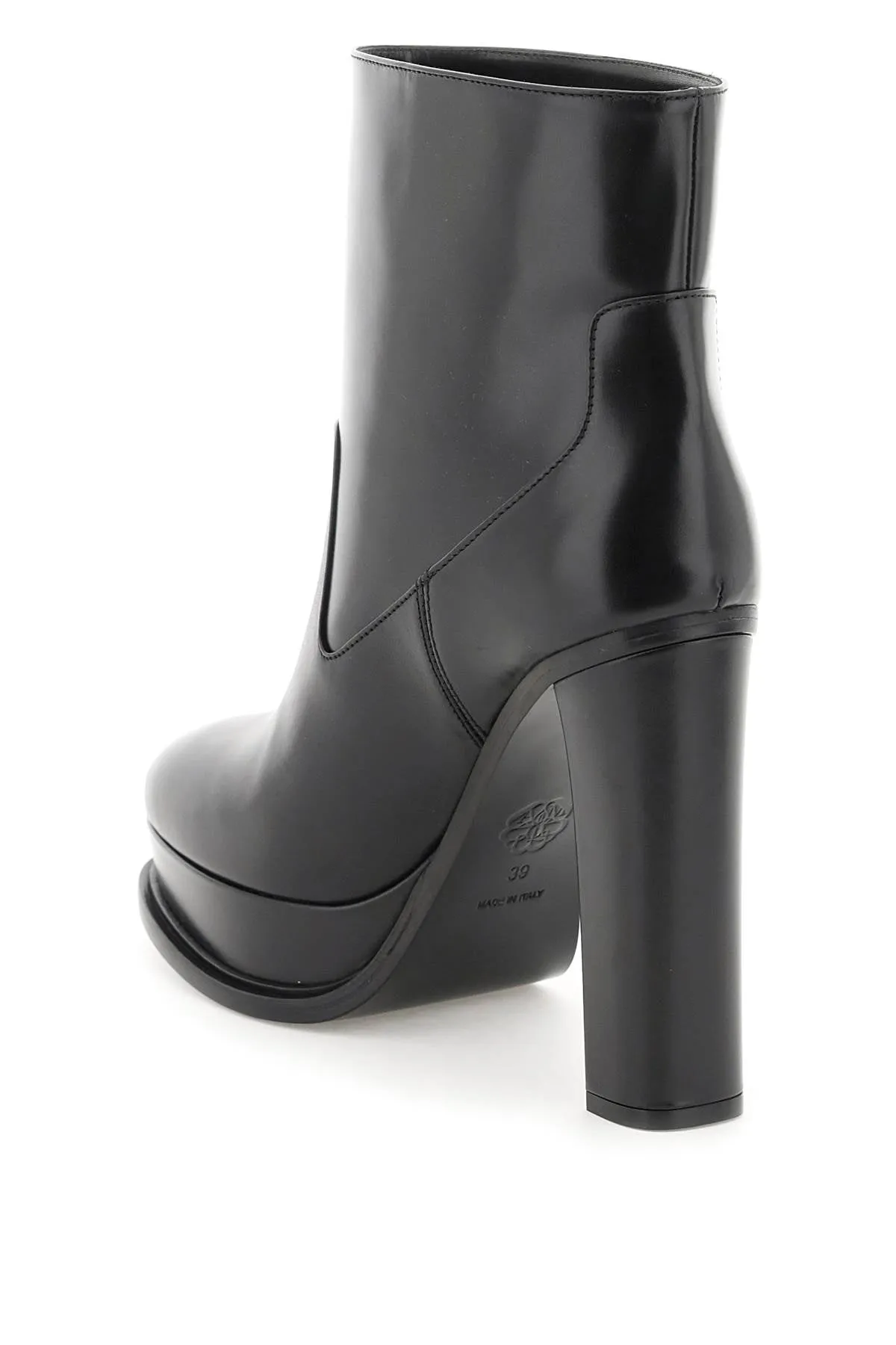 Alexander mcqueen leather ankle boots with plateau