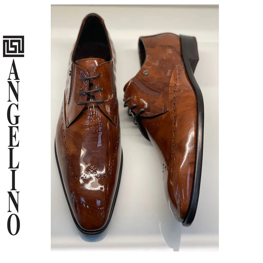 Angelino Patent Formal Shoe-Tobacco