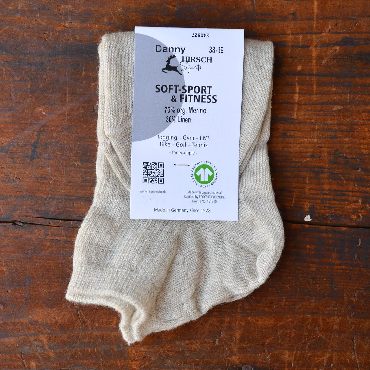 Ankle Sports Socks - Organic Merino/Linen (Adults 36-43)