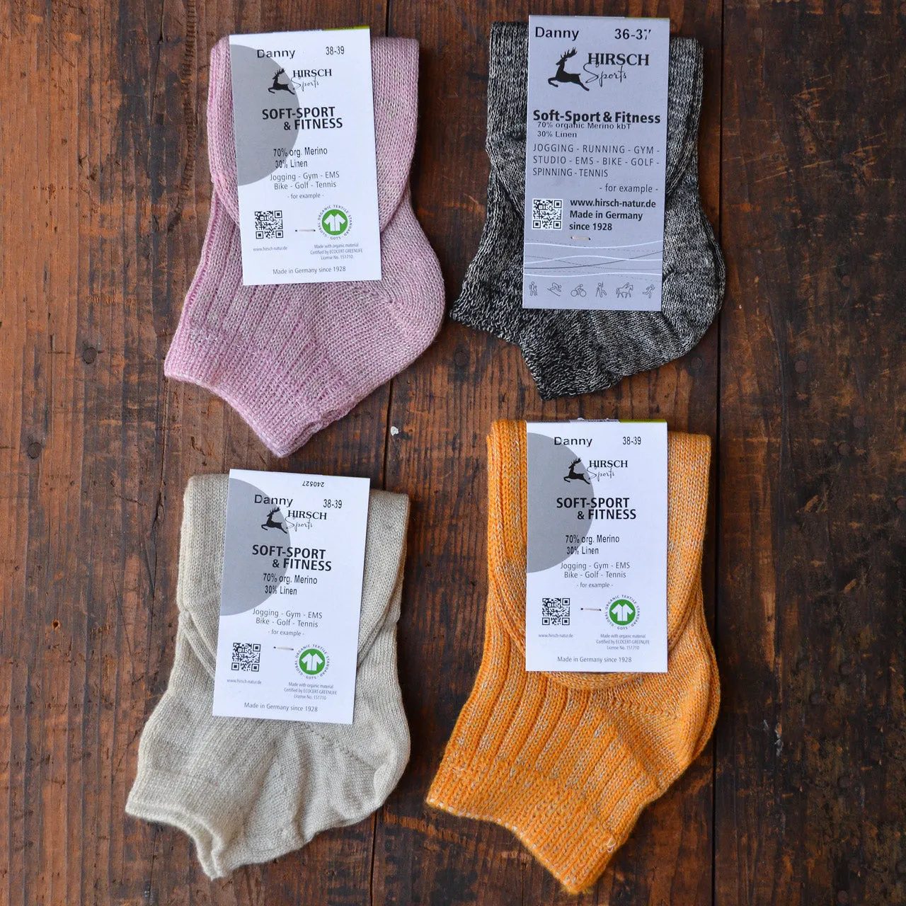 Ankle Sports Socks - Organic Merino/Linen (Adults 36-43)