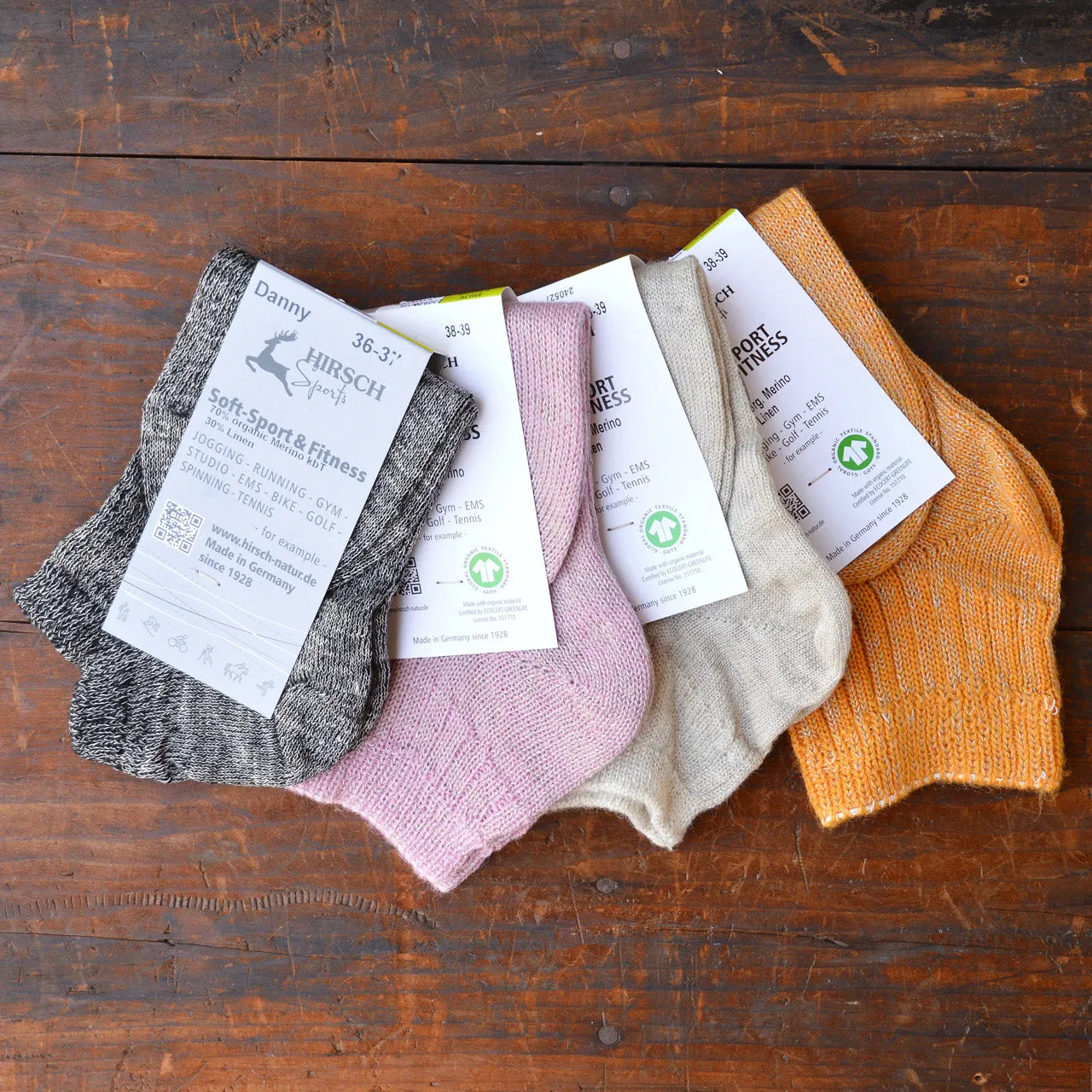 Ankle Sports Socks - Organic Merino/Linen (Adults 36-43)