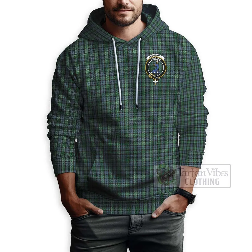 Arbuthnot Tartan Hoodie with Family Crest Celtic Skull Style