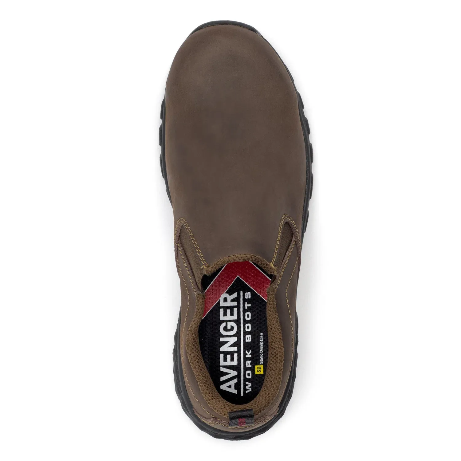 Avenger Womens Flight Brown Leather CT SD10 Slip-On Shoes