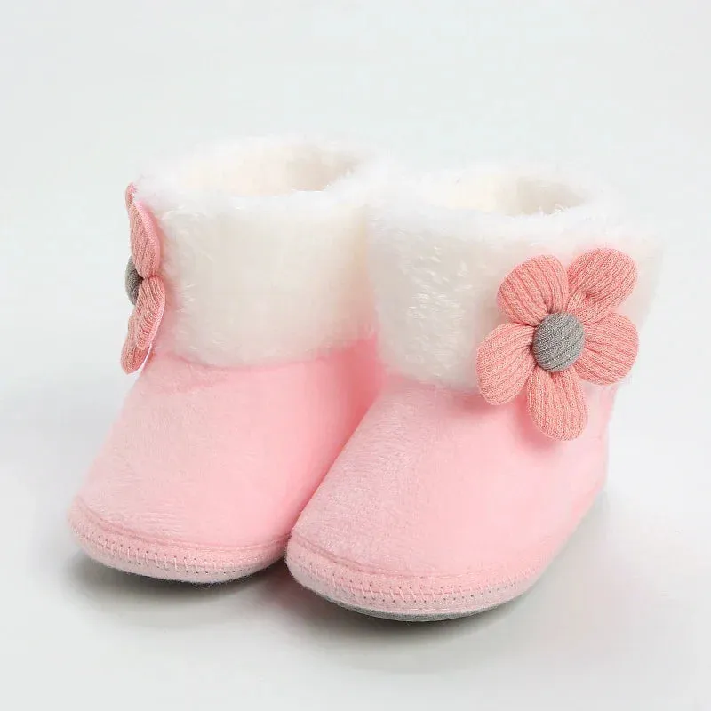 Baby Girls Soft Booties with Pompom