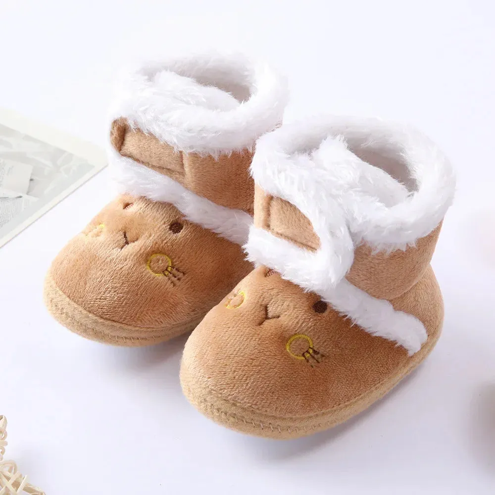 Baby Girls Soft Booties with Pompom