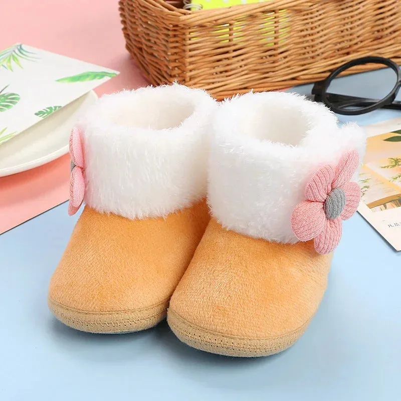 Baby Girls Soft Booties with Pompom