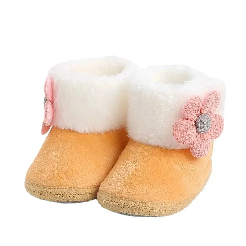 Baby Girls Soft Booties with Pompom