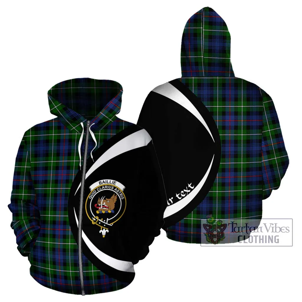 Baillie Tartan Hoodie with Family Crest Circle Style