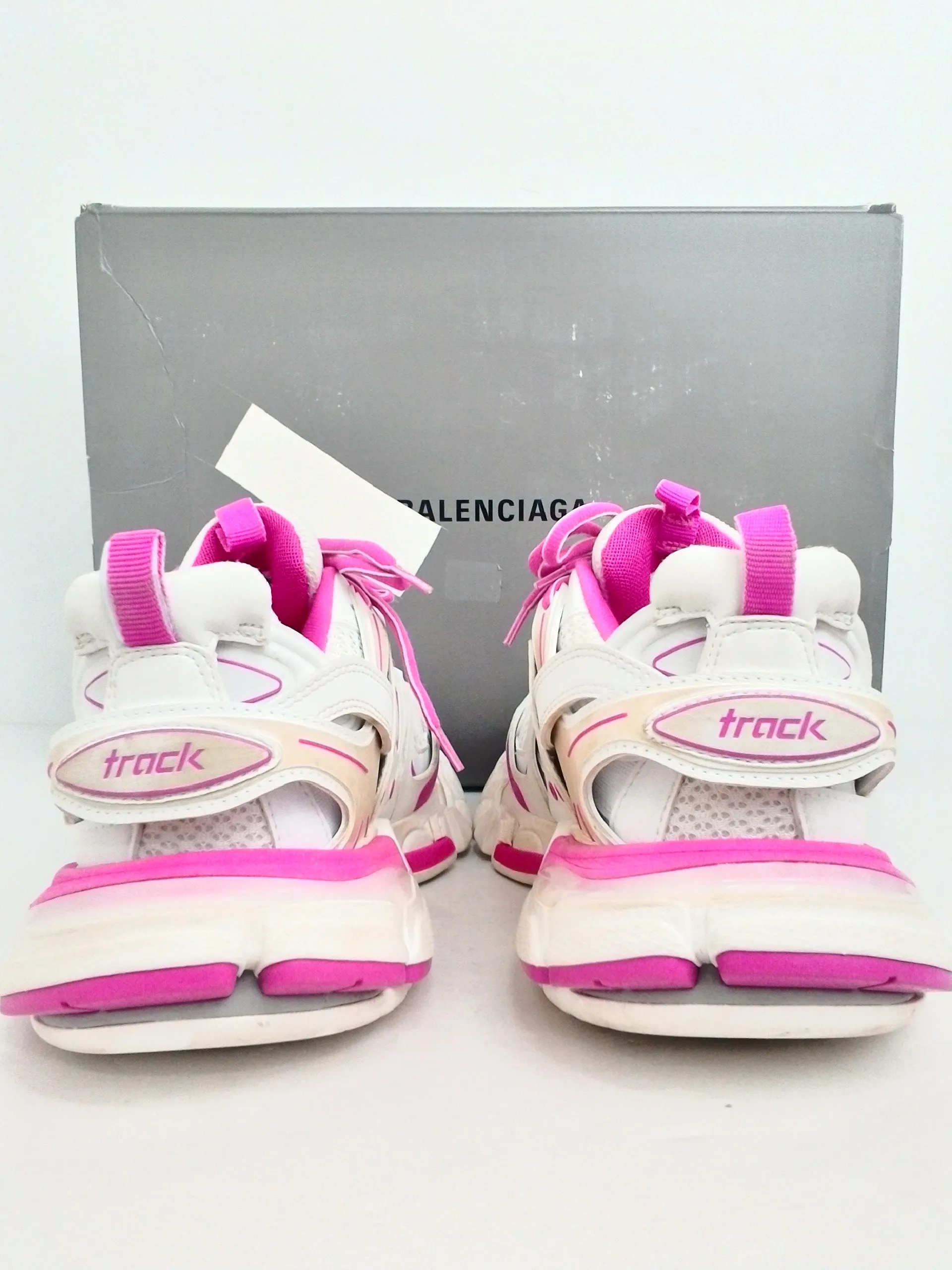 Balenciaga Women's Track Sneaker White Fluo Pink Size 38