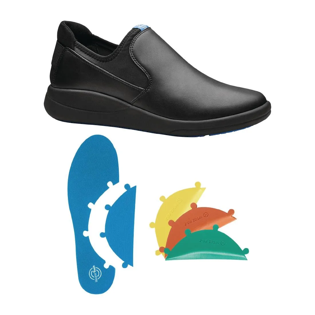 BB741-38 WearerTech Vitalise Slip on Shoe Black/Black with Modular Insole Size 38