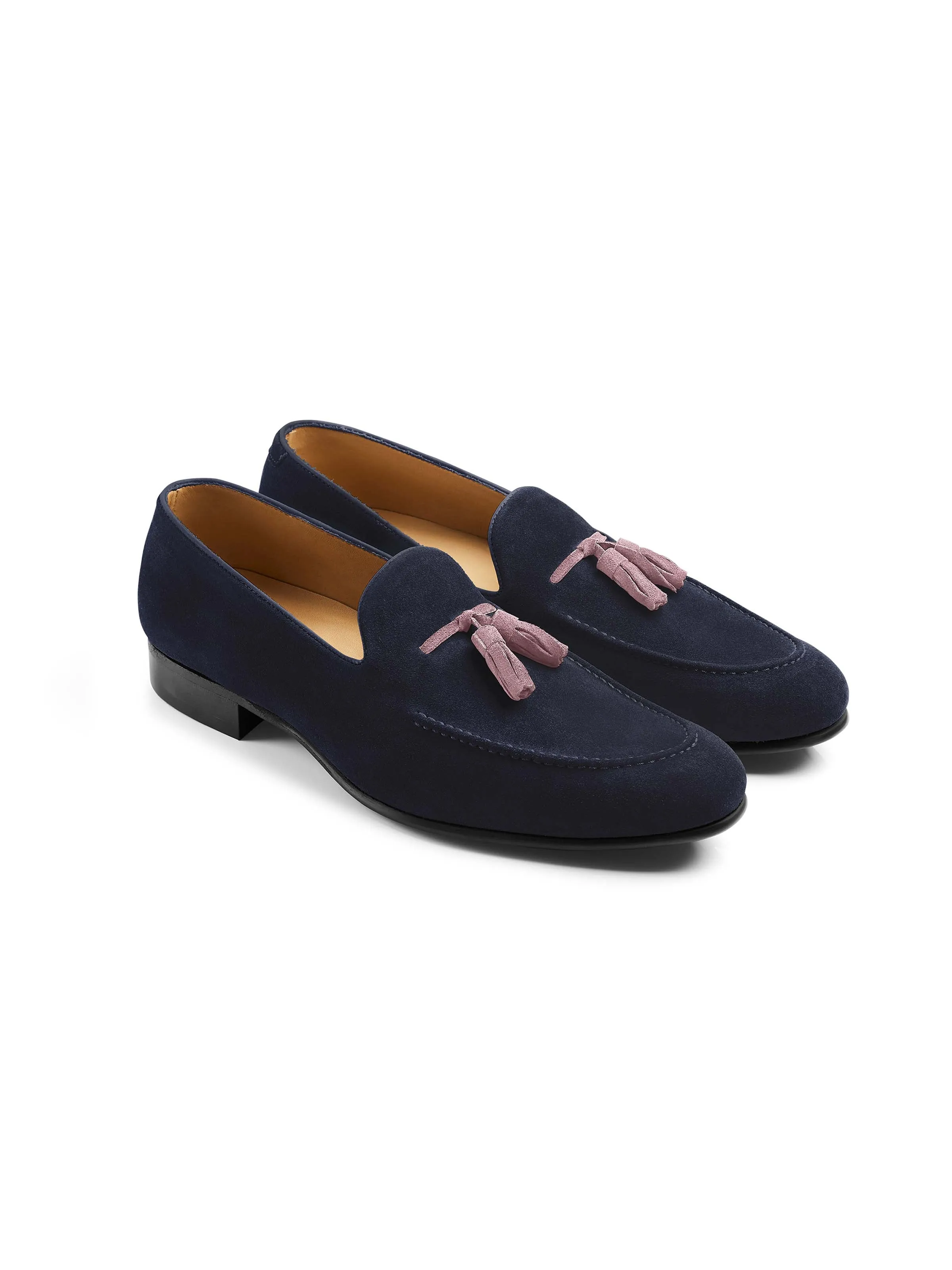 Bedingfeld - Navy & Pink Suede