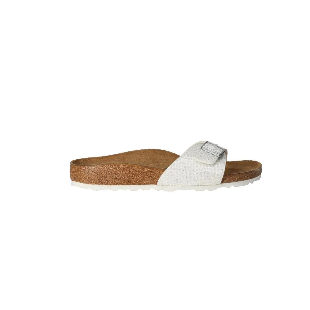 Birkenstock Madrid Strap Sandals Sliders Leather White Colour For Women