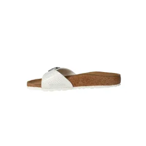 Birkenstock Madrid Strap Sandals Sliders Leather White Colour For Women