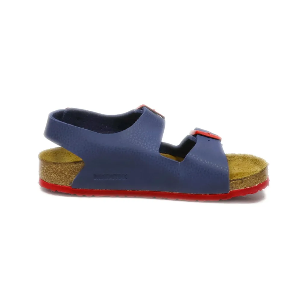 Birkenstock Milano Kids Birko-Flor Desert Flat Sandals Leather Blue Colour For Kids