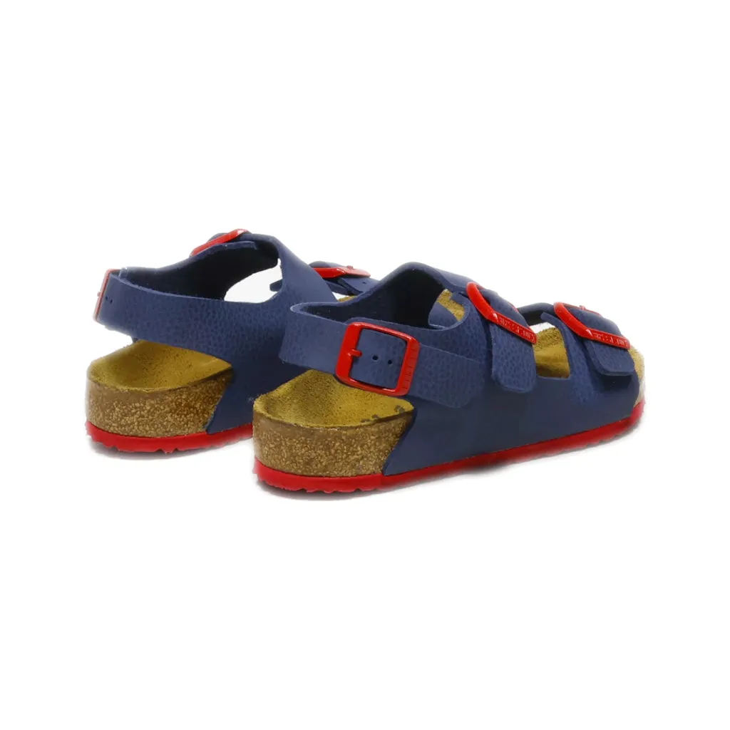 Birkenstock Milano Kids Birko-Flor Desert Flat Sandals Leather Blue Colour For Kids