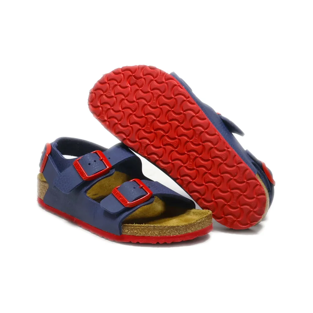 Birkenstock Milano Kids Birko-Flor Desert Flat Sandals Leather Blue Colour For Kids