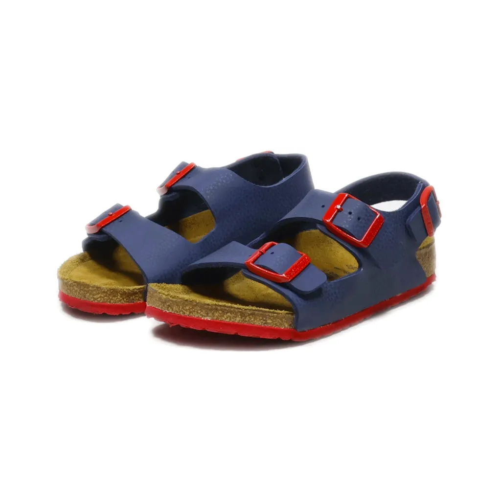 Birkenstock Milano Kids Birko-Flor Desert Flat Sandals Leather Blue Colour For Kids