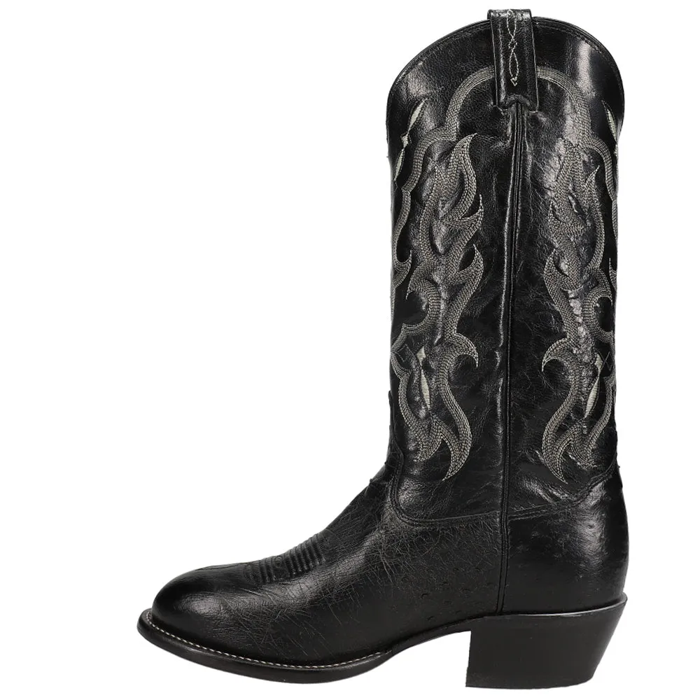 Bonham Ostrich Round Toe Cowboy Boots