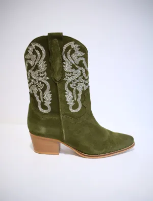 Brady Suede Western Boot Army