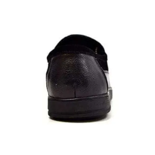 British Walkers Canterbury Men's Black Leather and Suede Slip On