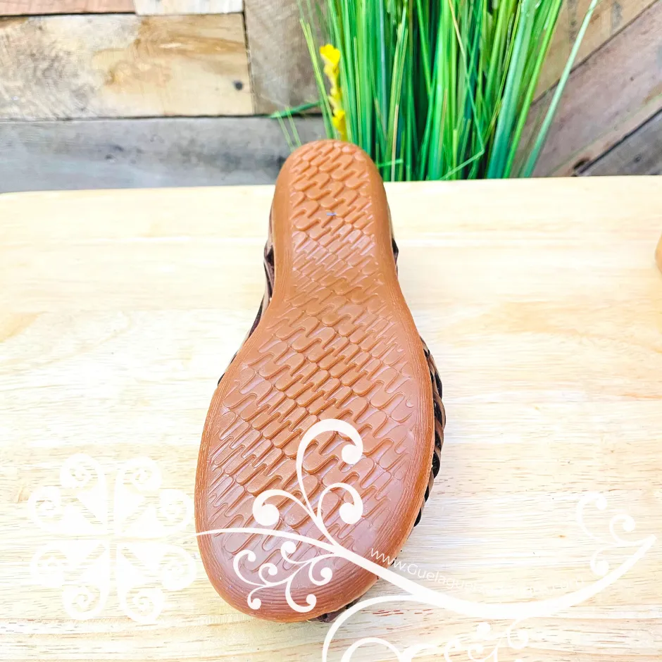 Brown Tassels Flat Shoes - Huarache Piel