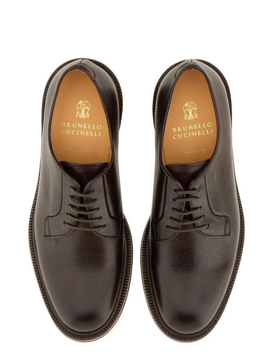 BRUNELLO CUCINELLI Classic Leather Derby Dress Shoes for Men