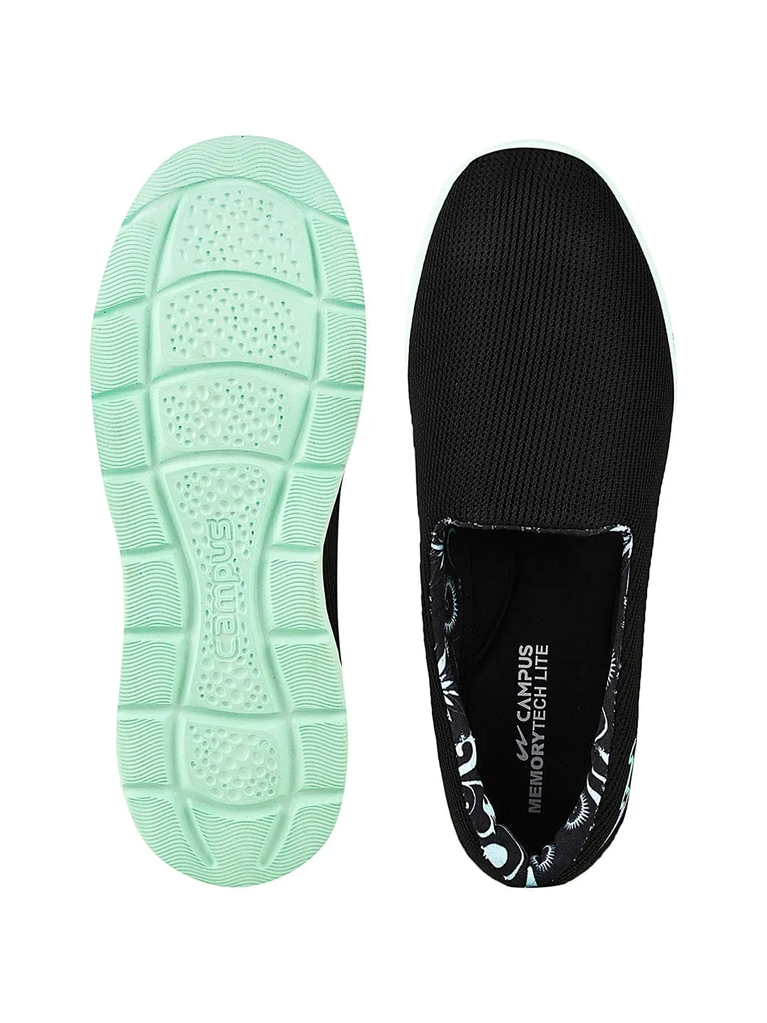 CAMP-FLYWALK Black Women's Slip-ons