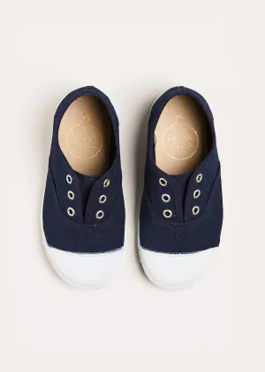 Canvas Plimsolls in Navy (20-34EU)