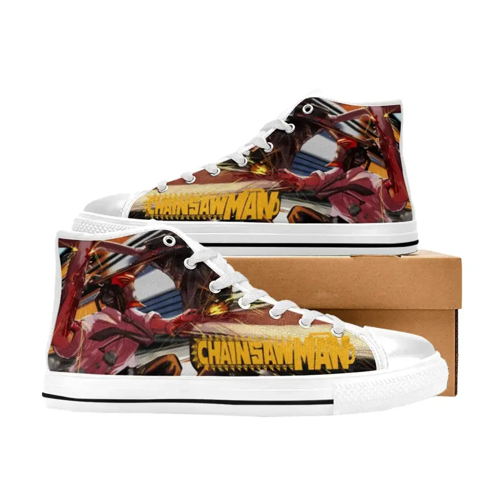 Chainsaw Man Denji VS Blade Devil Shoes High Top Sneakers for Kids and Adults