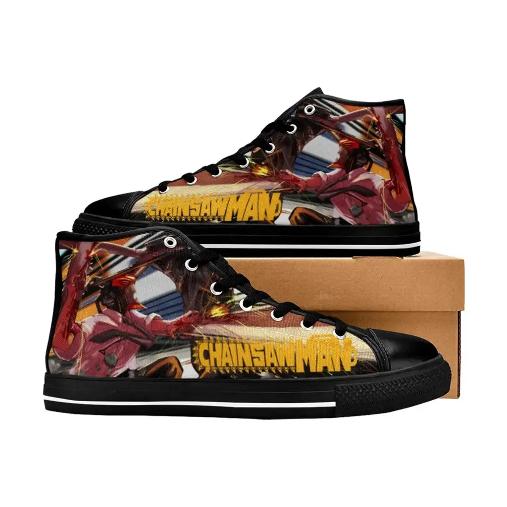 Chainsaw Man Denji VS Blade Devil Shoes High Top Sneakers for Kids and Adults