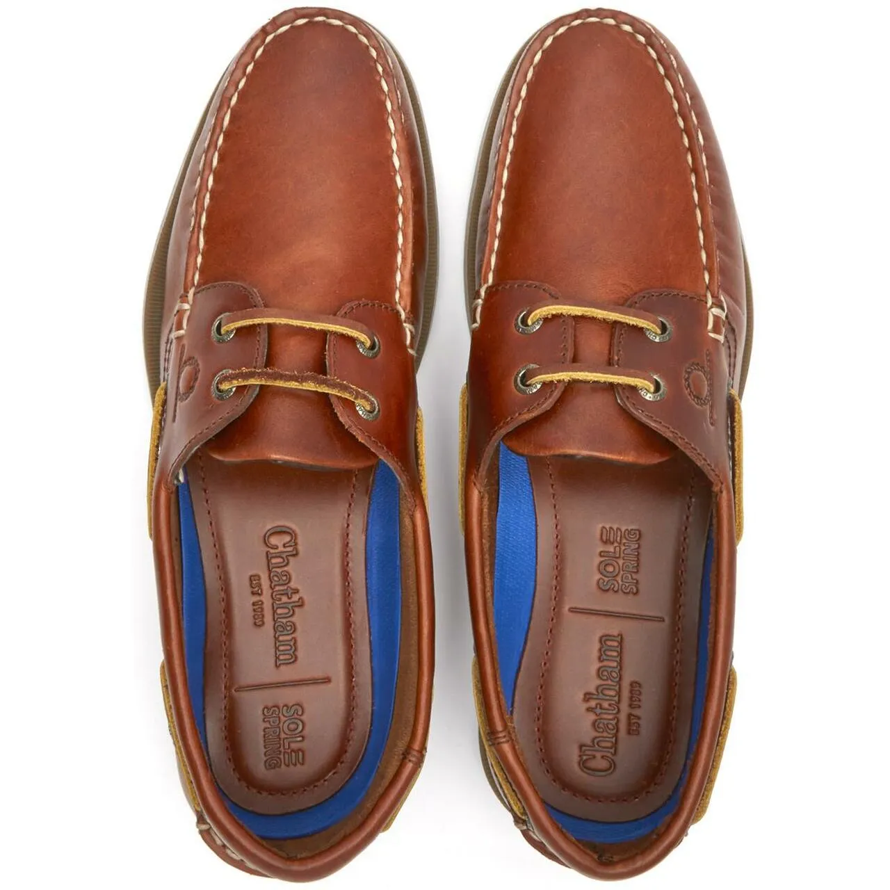 CHATHAM Mens Deck II G2 Leather Boat Shoes - Chestnut