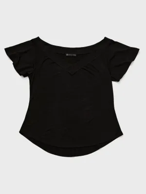 Chloe Flutter Sleeve Tee