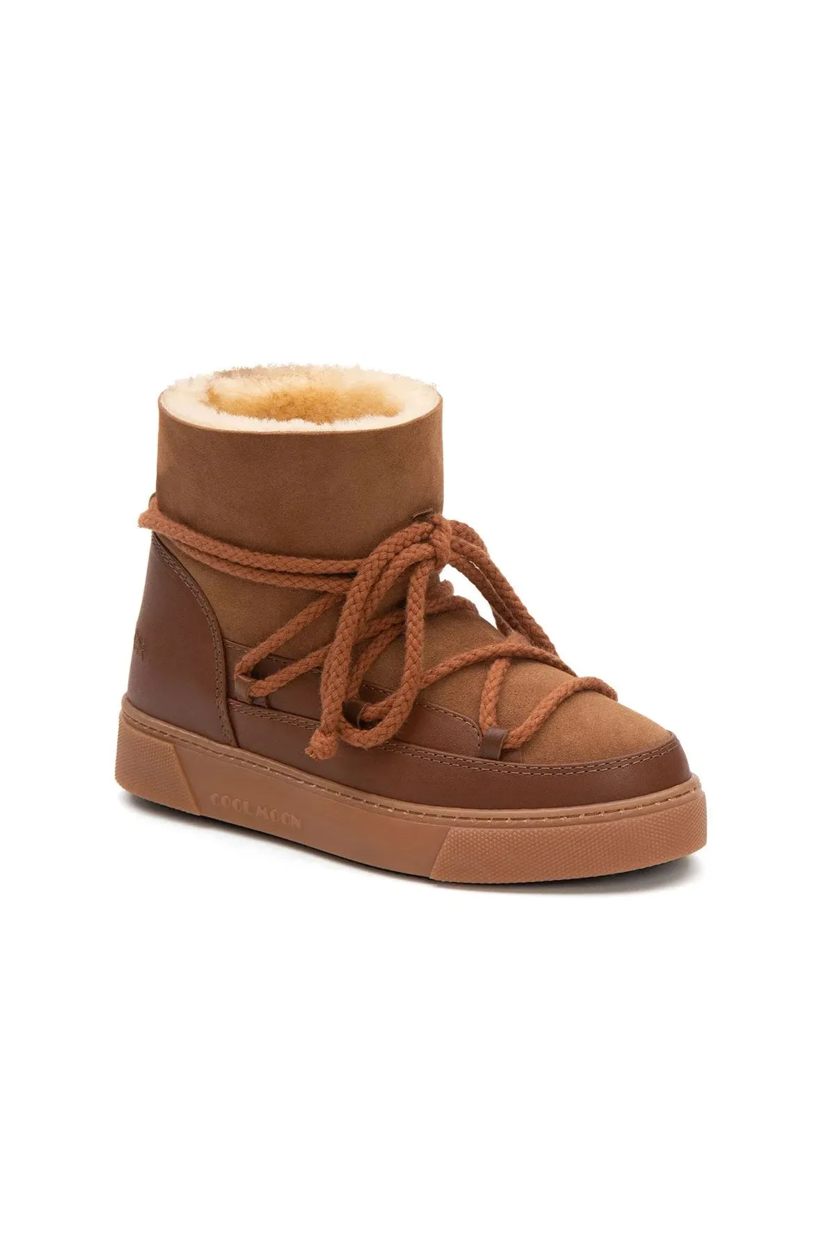 Cool Moon Genuine Fur Women's Sneaker - SCB-S355050 Tan