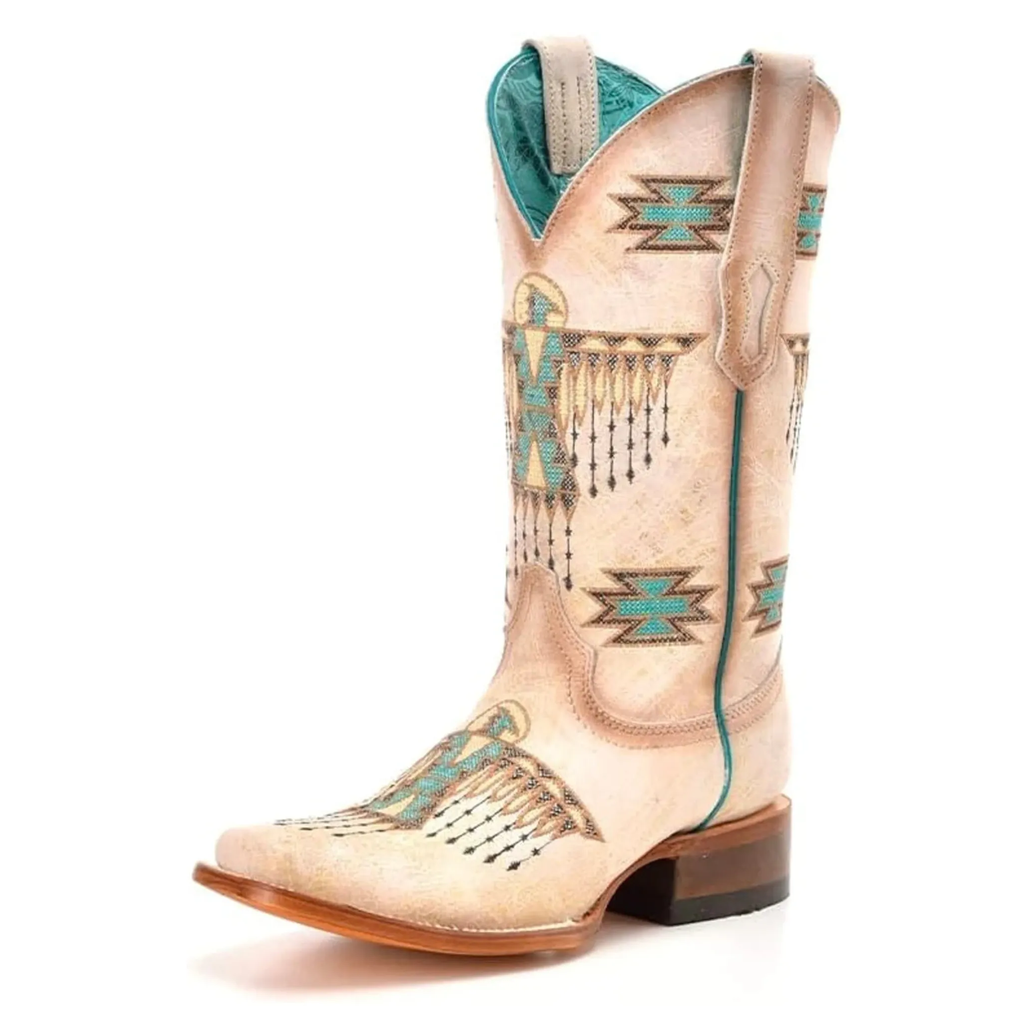 CORRAL WOMEN'S WHITE & TURQUOISE EMBROIDERED WESTERN BOOT - Z5219