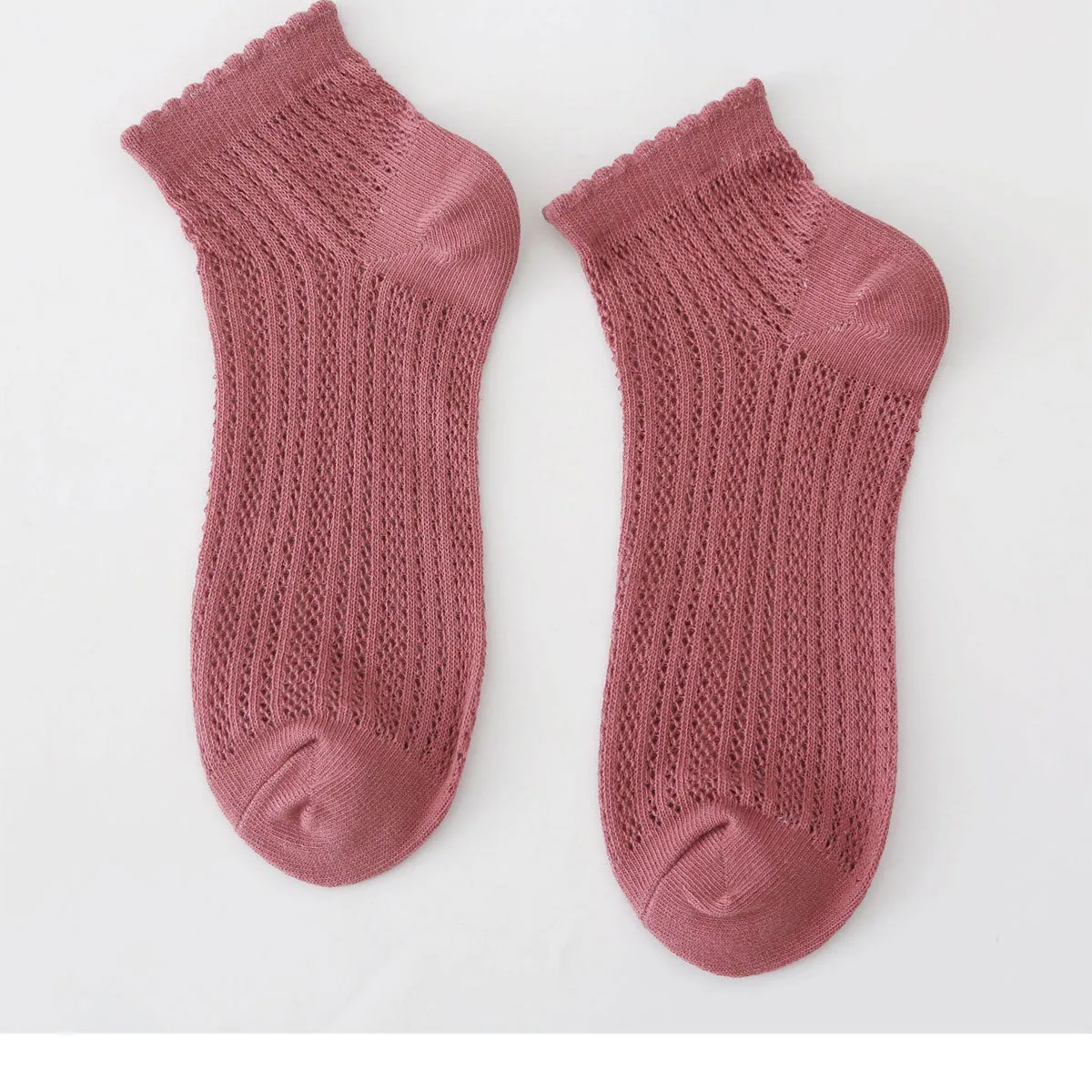 Crochet/Knit Mesh (Asst Color) Ankle Socks