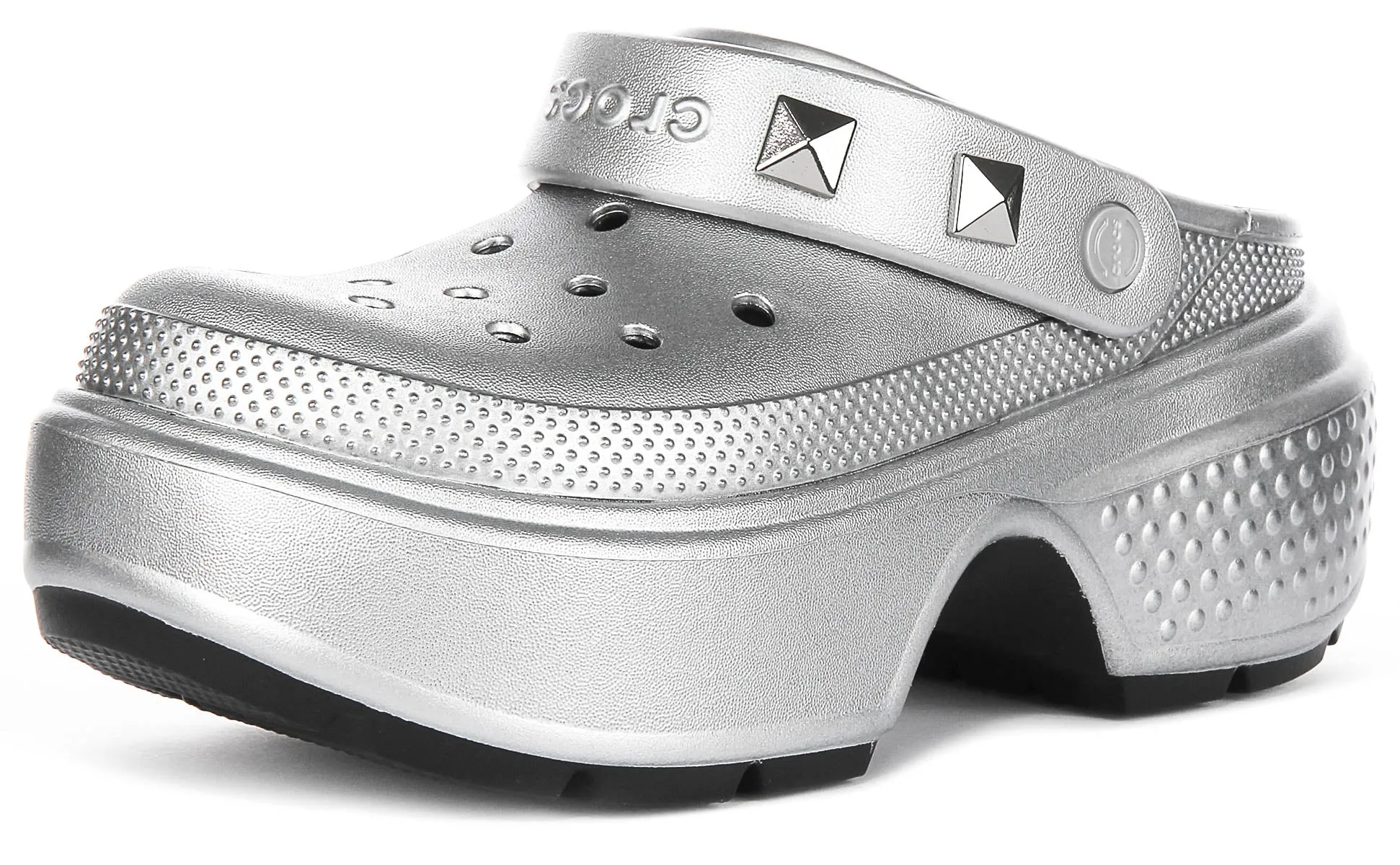 Crocs Stomp Metallic In Silver