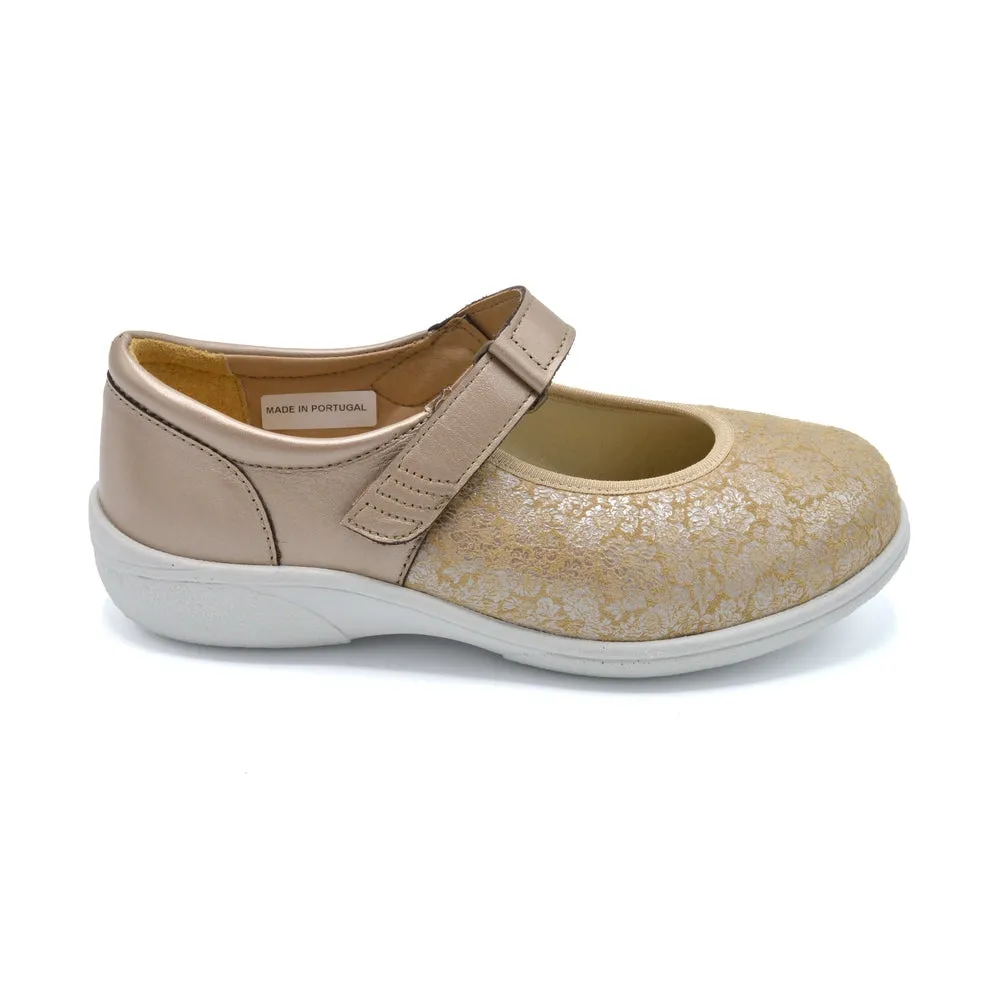 DB Roberta - Ladies Extra Wide Shoe - 2V and 6V Width Fittings - Soft Gold