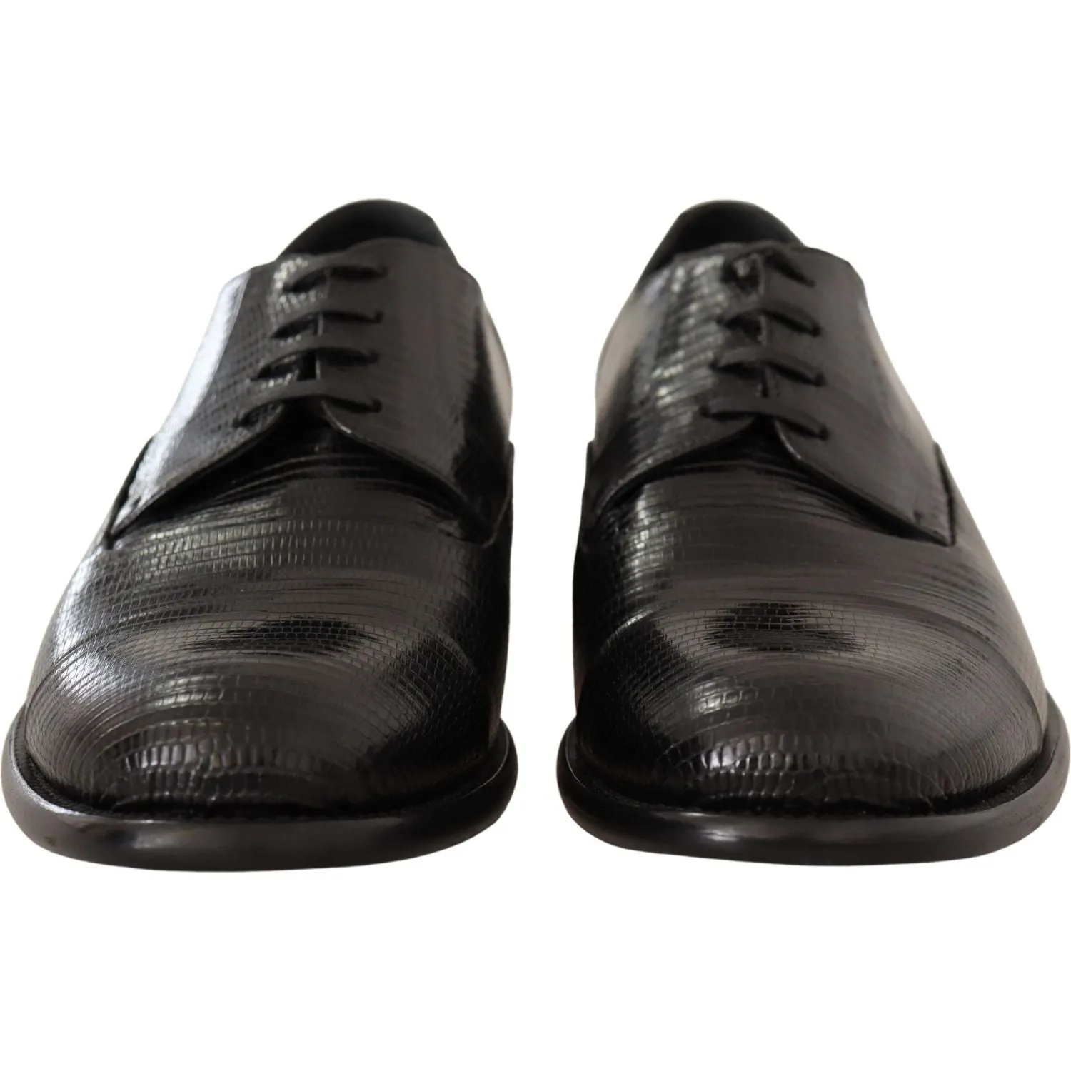 Dolce & Gabbana Elegant Black Lizard Skin Derby Shoes